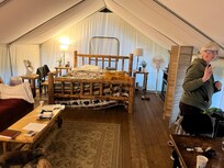 Charming glamping tent