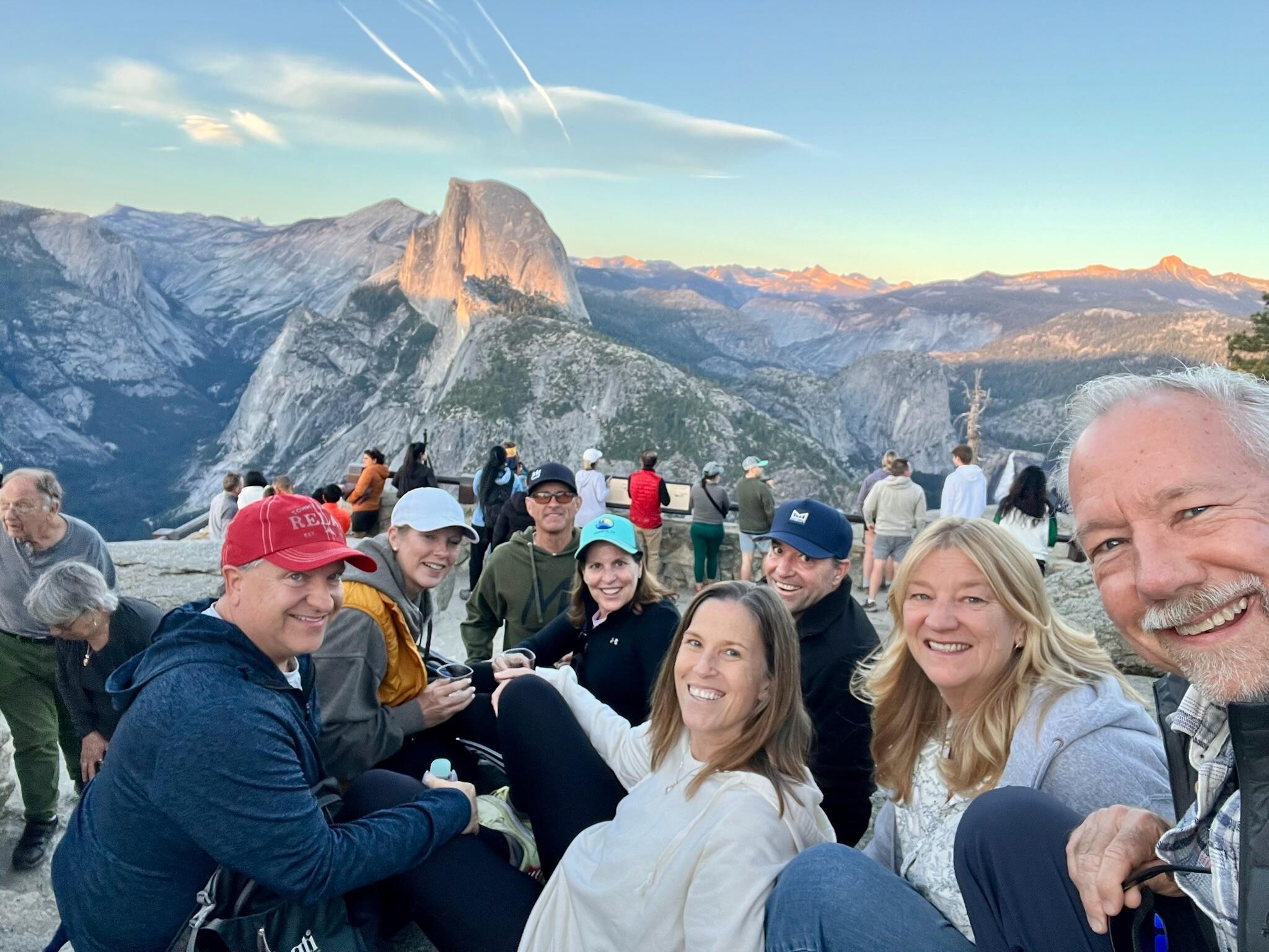 Sunset and wine at Glacier Point. We will never tire of this view!