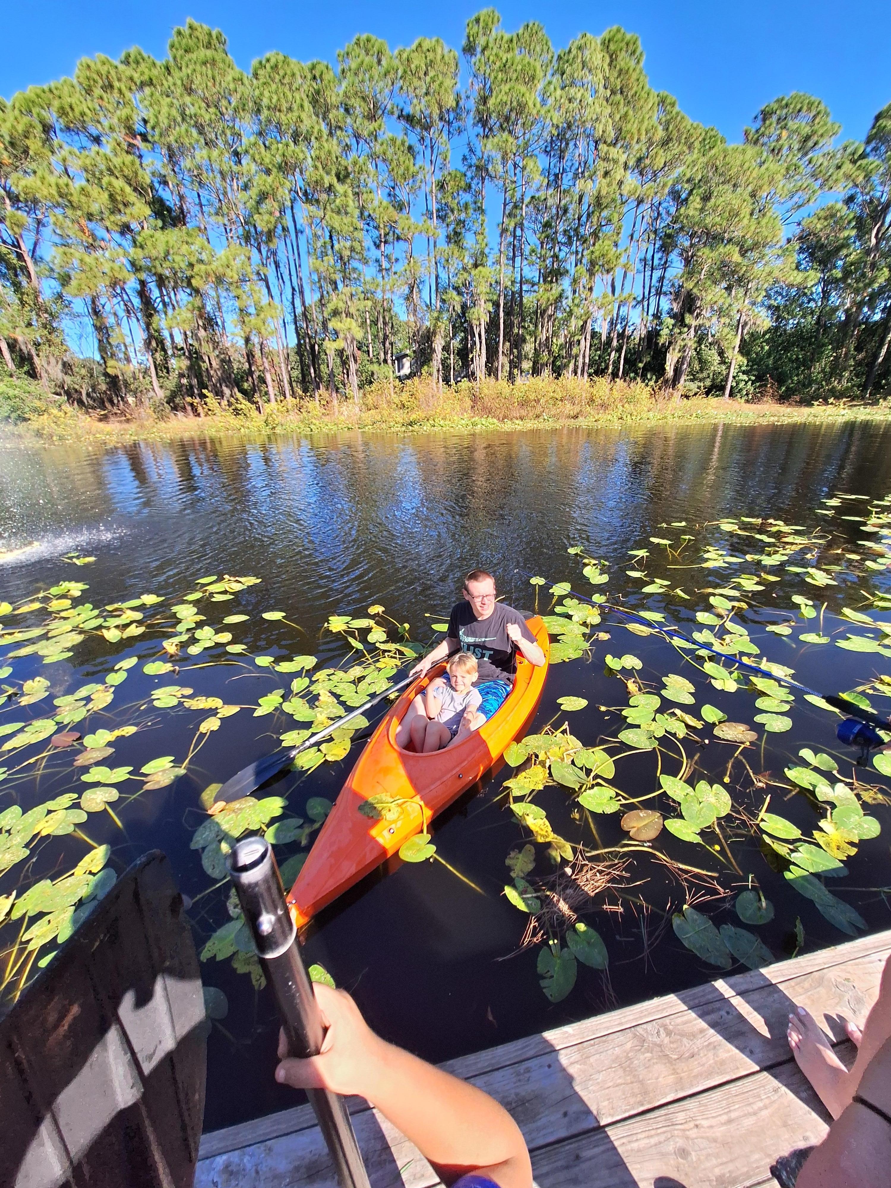 Pond and kayak 