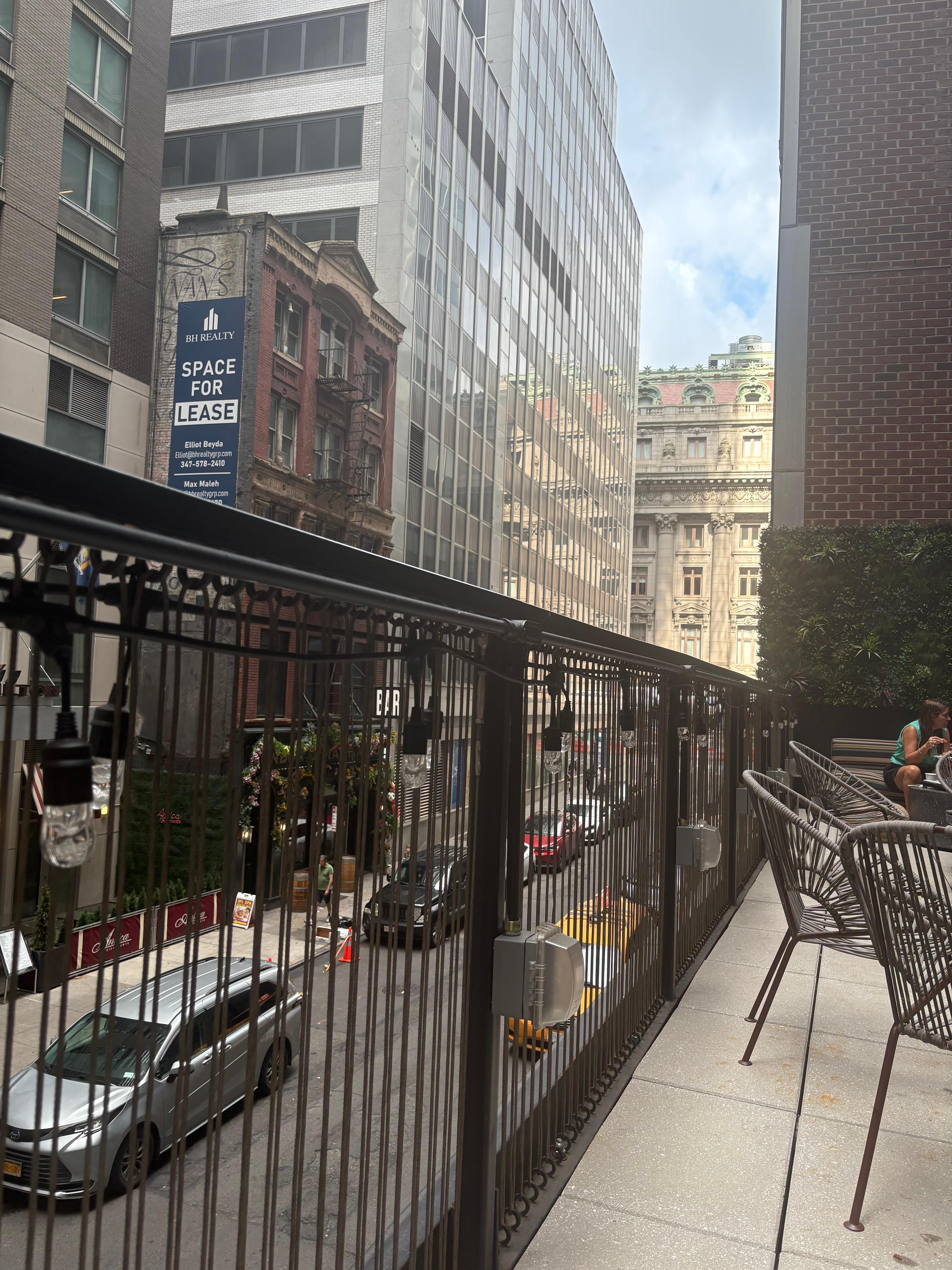 Outdoor terrace off the room where breakfast was served. 
