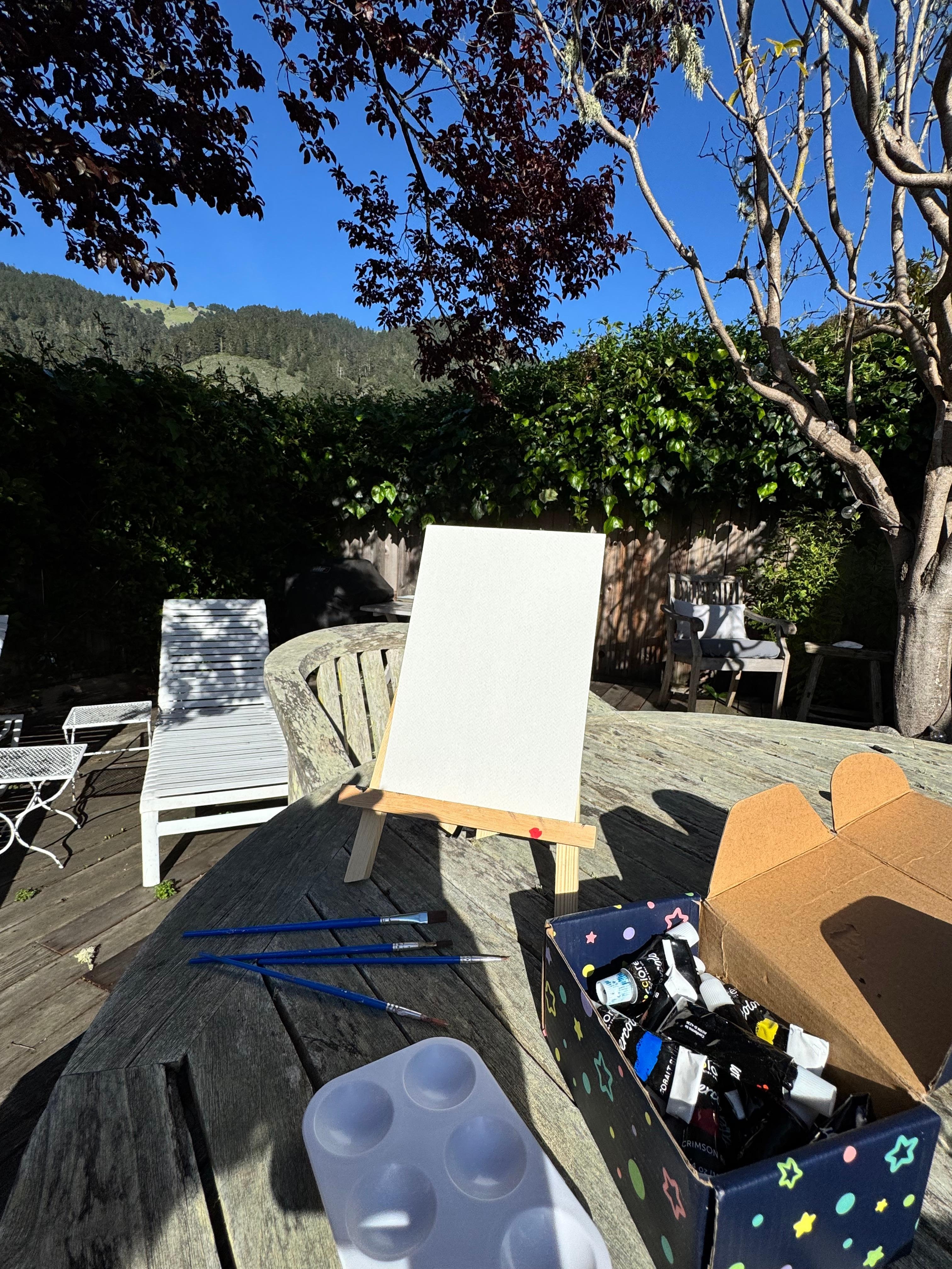 We taped into our creative side while enjoying the scenery of mountains 