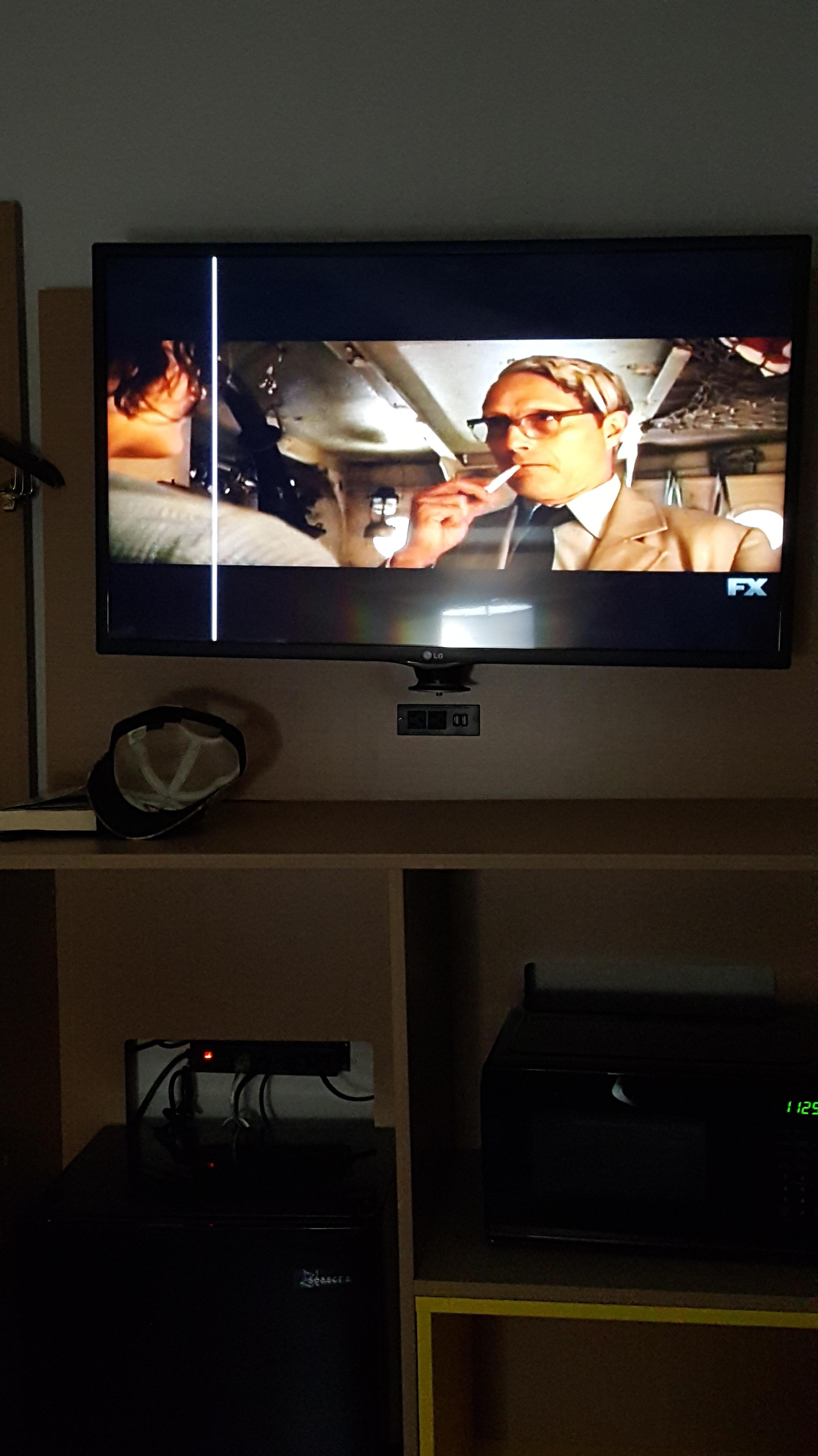 Vertical line on tv screen