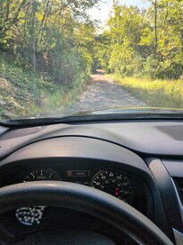 The driveway is SUPER steep. Like off road type steep