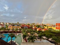 View of the pool and beyond from our penthouse apartment.