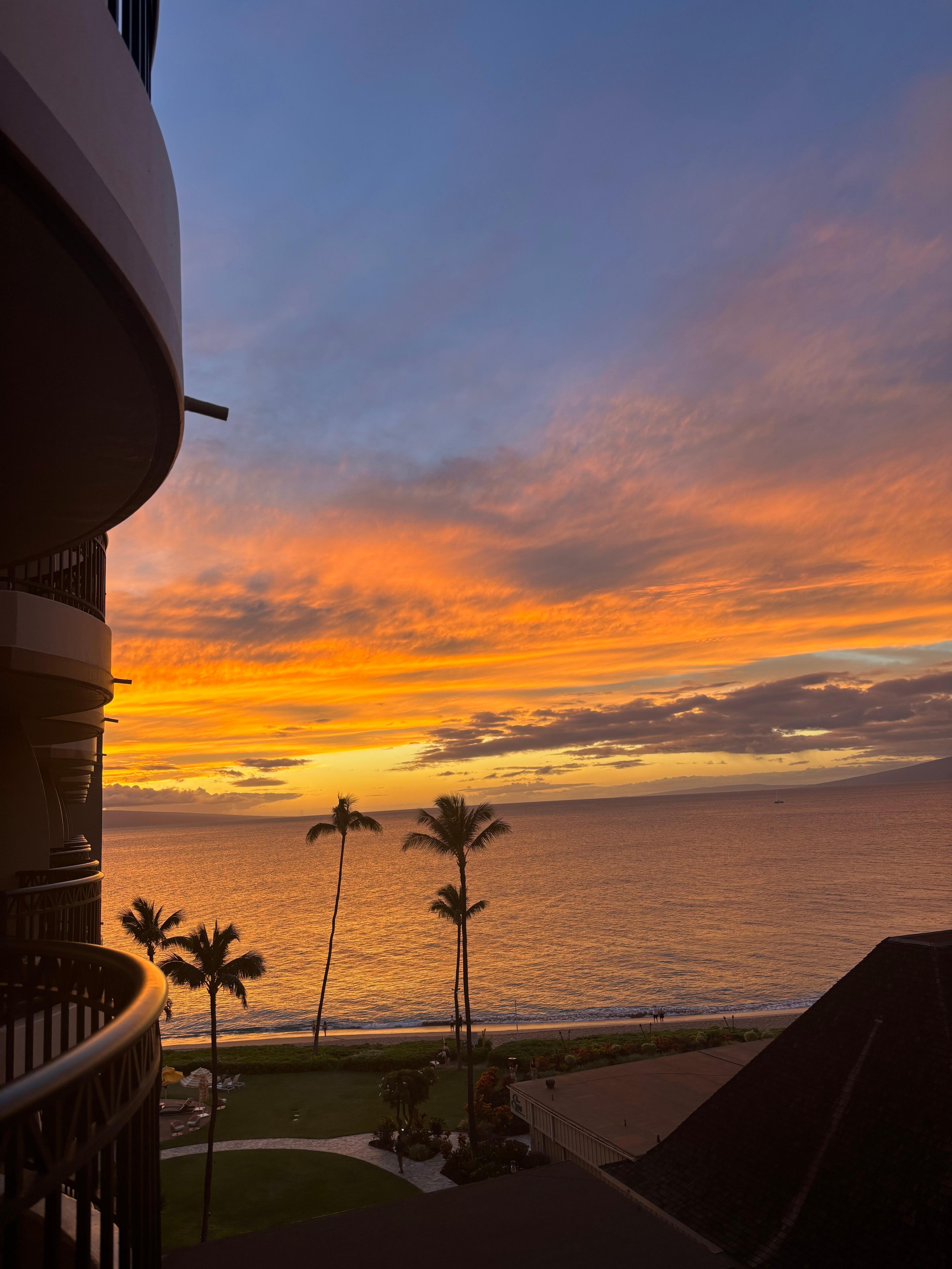 beautiful sunset from our balcony room 