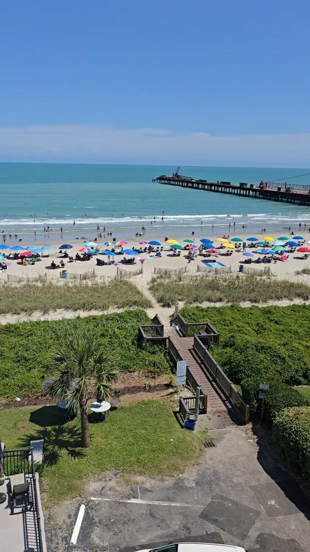 Beach view with construction