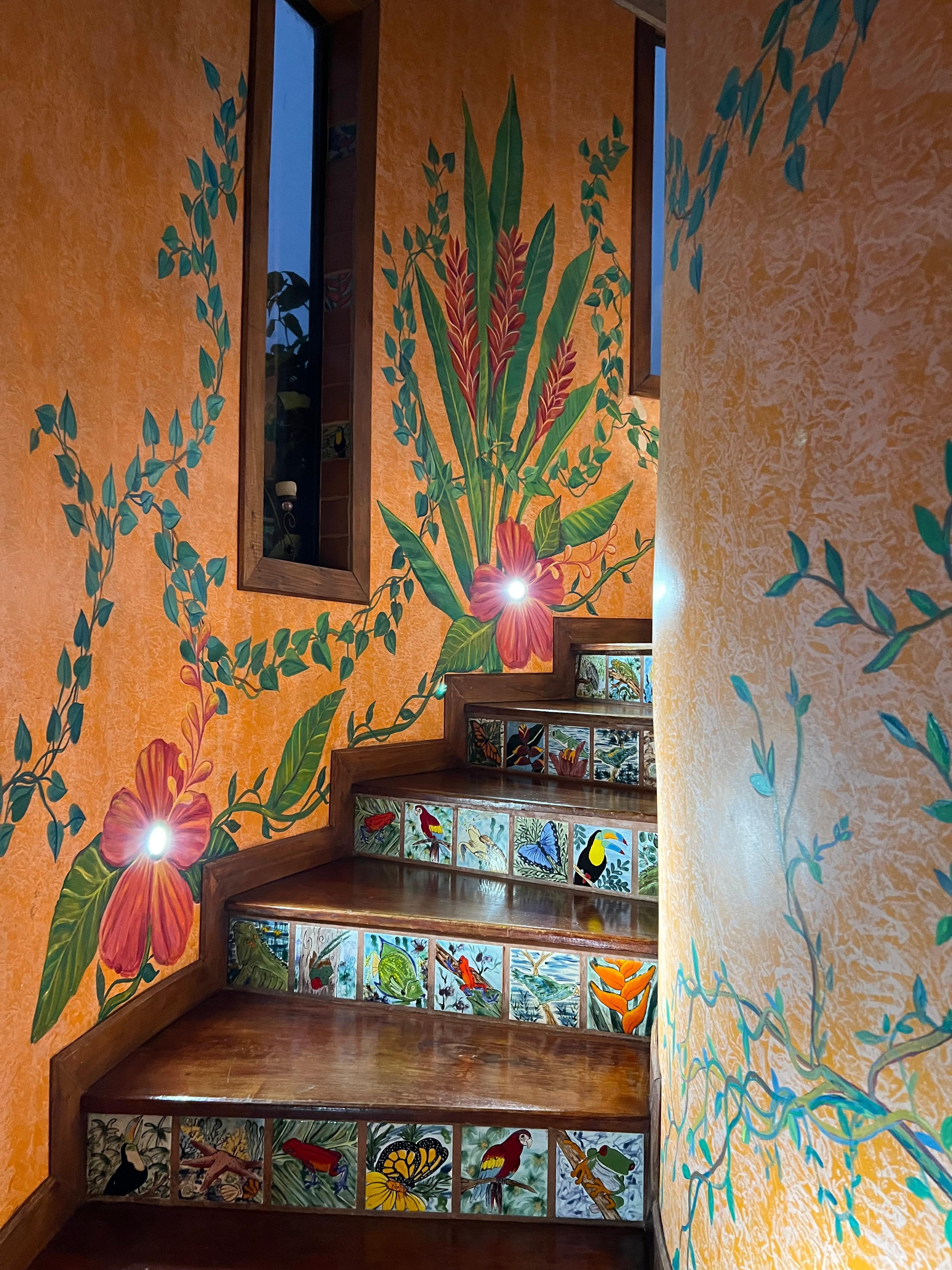 Wonderful tile work all around the house. Doors are beautiful.