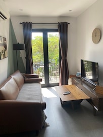 The loungeroom and balcony made the place feel really open and spacious.