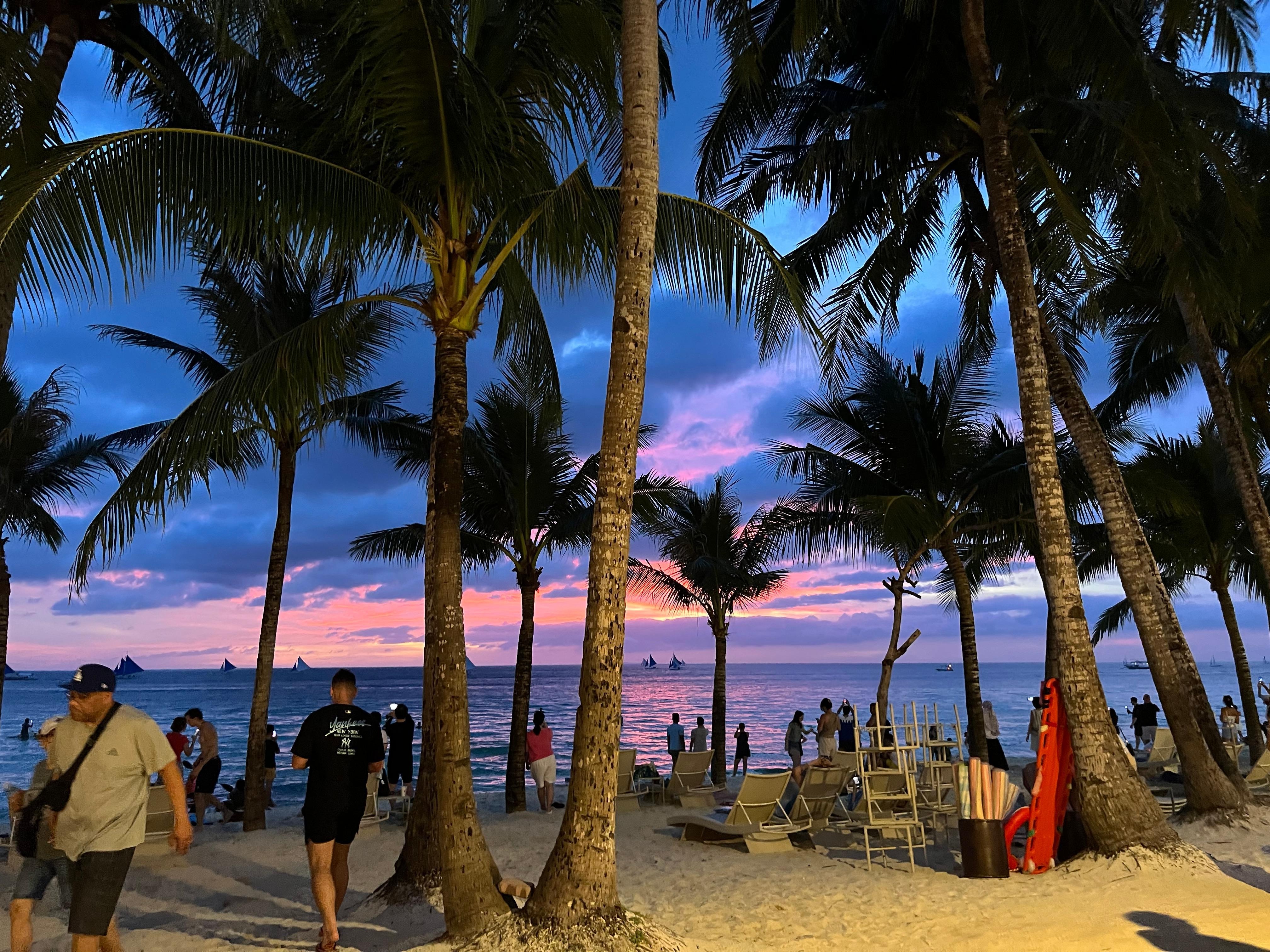 Last night at the hotel with the sunset. 