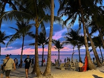 Last night at the hotel with the sunset.