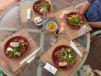 fresh fish meal on the terrace