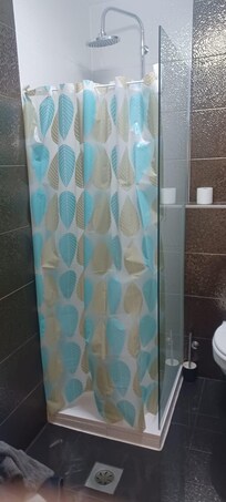 Since other guests mentioned the lack of a shower curtain being an issue, we brought our own, along with a tension rod.