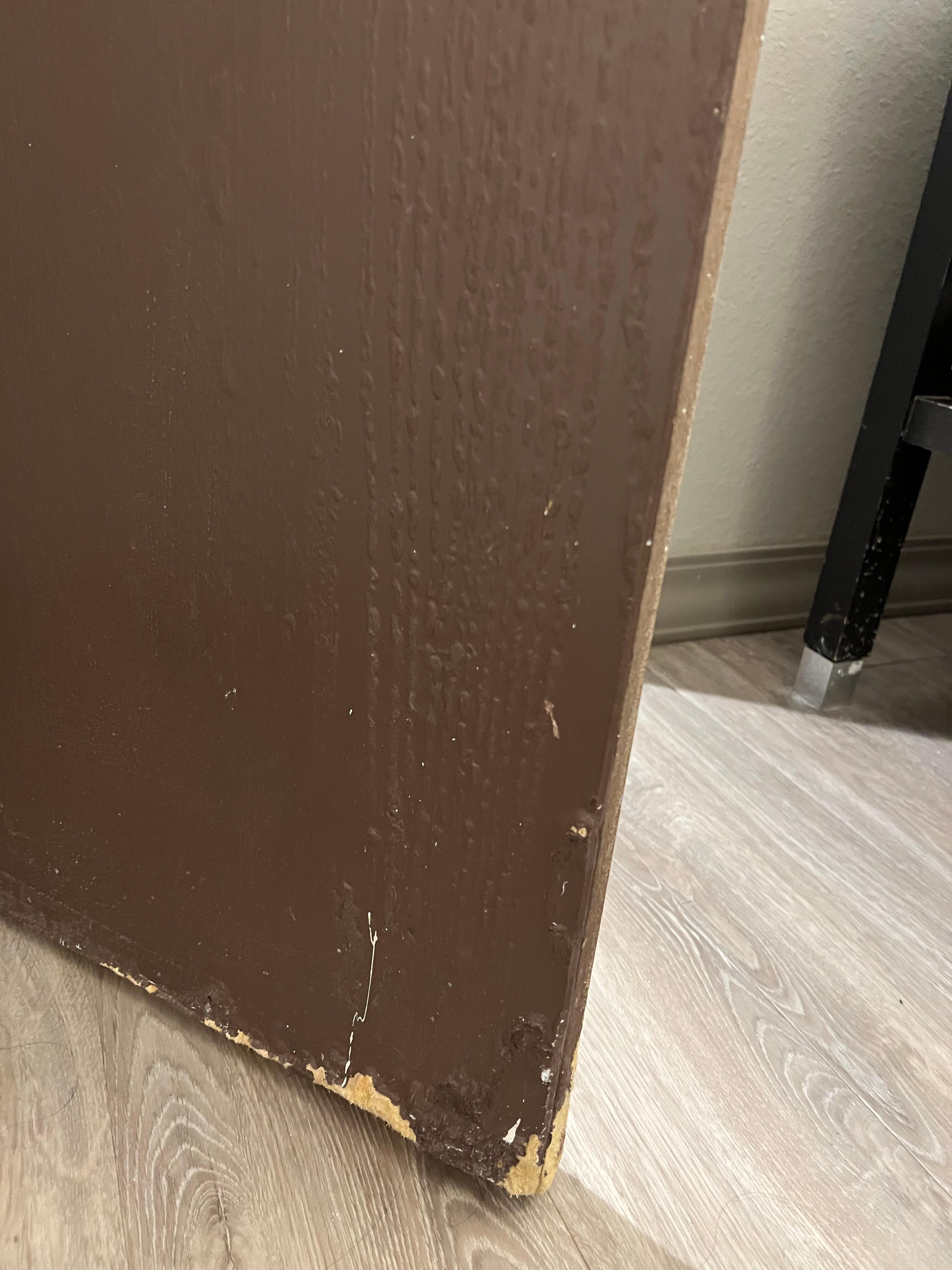 Water damaged bathroom door