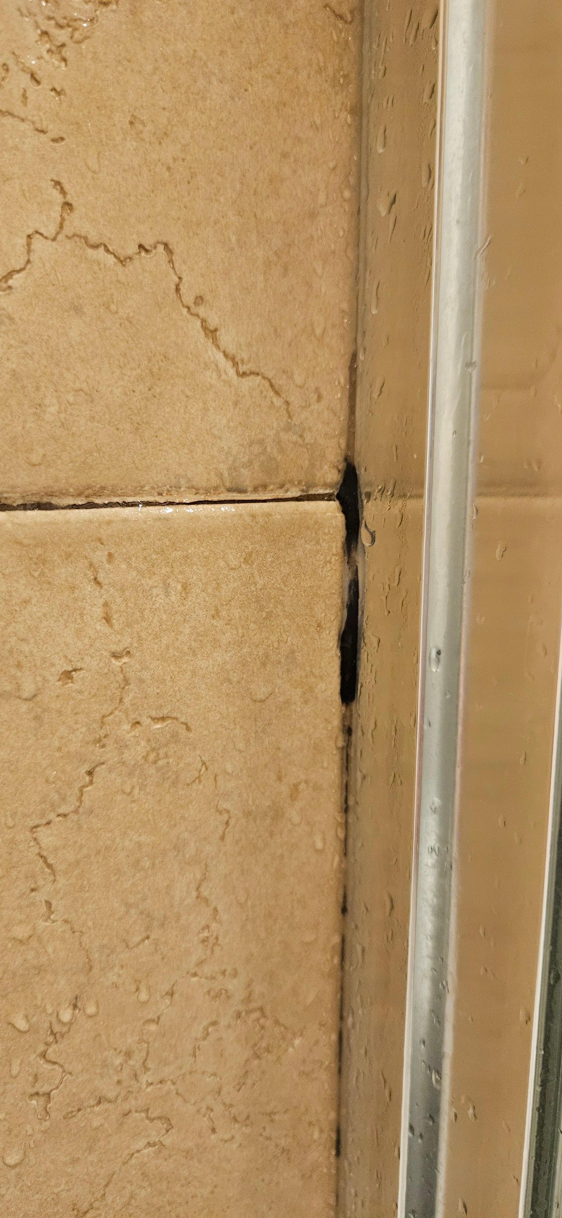 Grunge in the tile grout lines