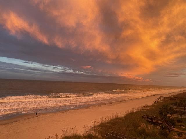 Sun Set lighting up the clouds  from balcony 