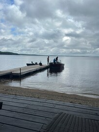 Nice beach and floating dock for your boats.