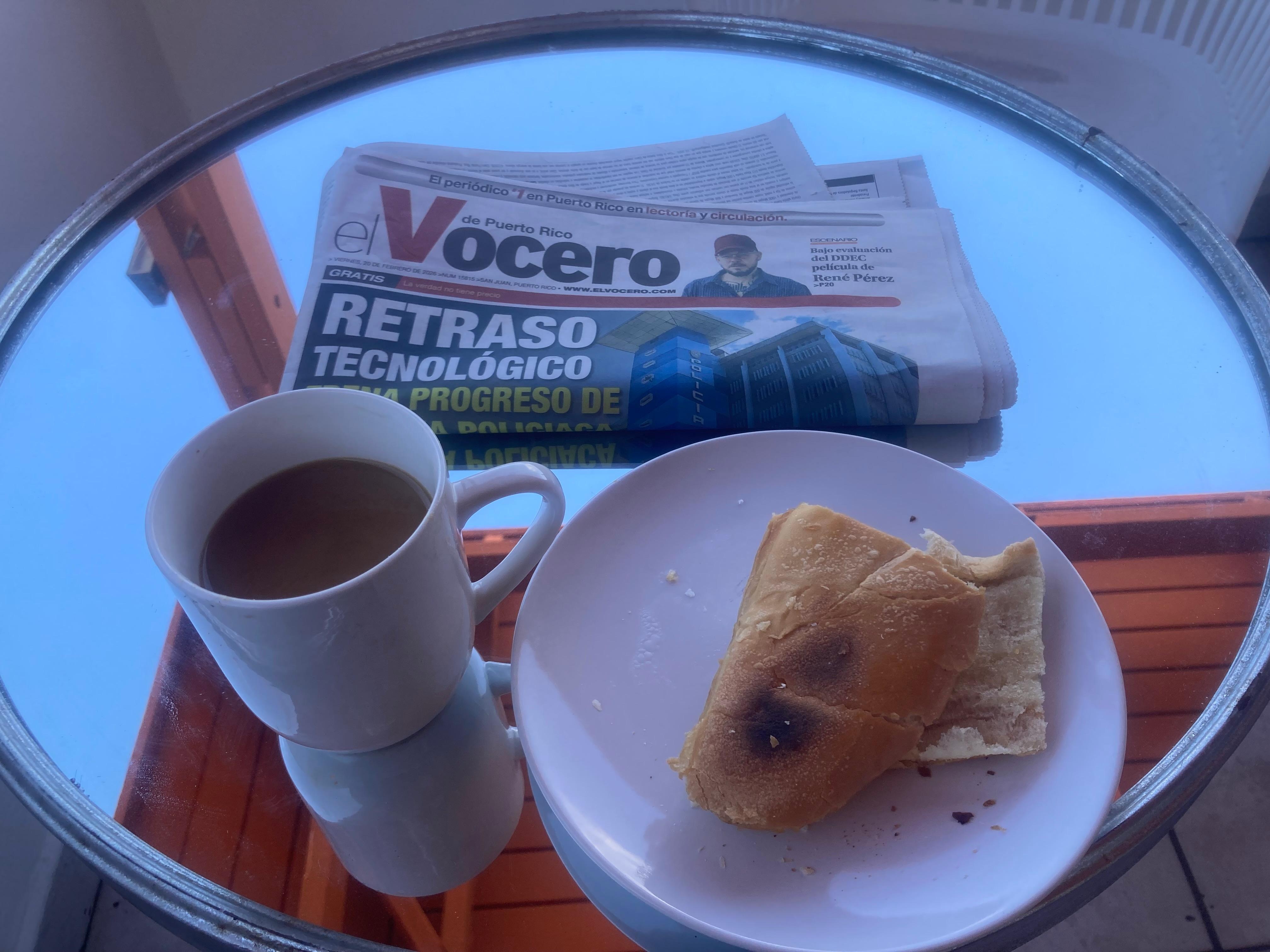 Breakfast on the porch. 