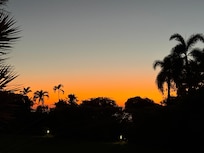 Sunset toward the ocean