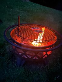Cozy backyard fire