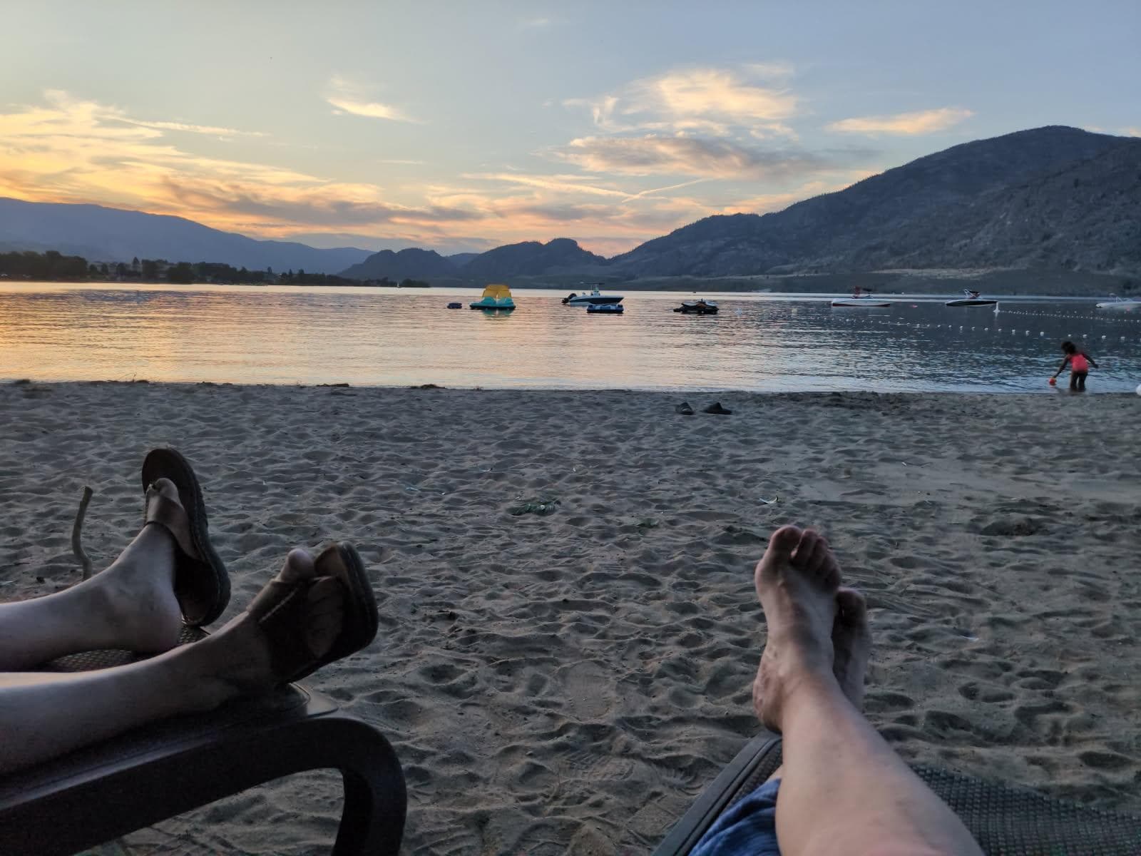 Us enjoying our first night on the beach.