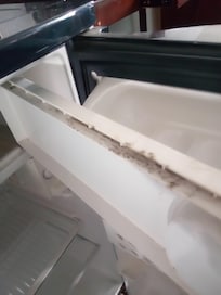 Mildew in refrigerator. Not working.