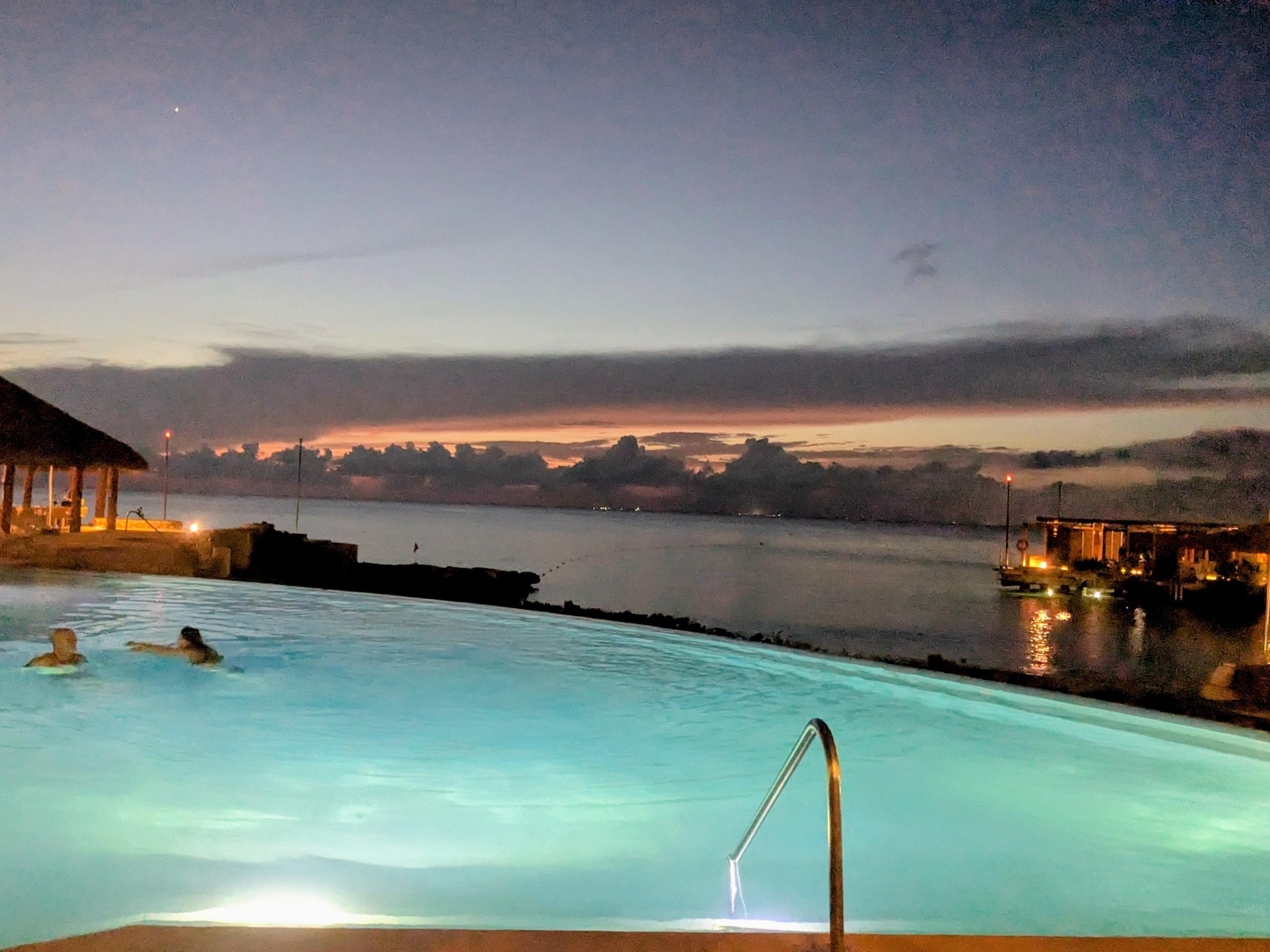Infinity pool at dusk