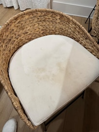 Barstool cushion stains.