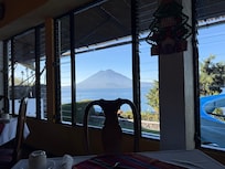 View of volcano from breakfast area