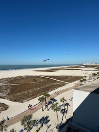 View of the beach from our room.