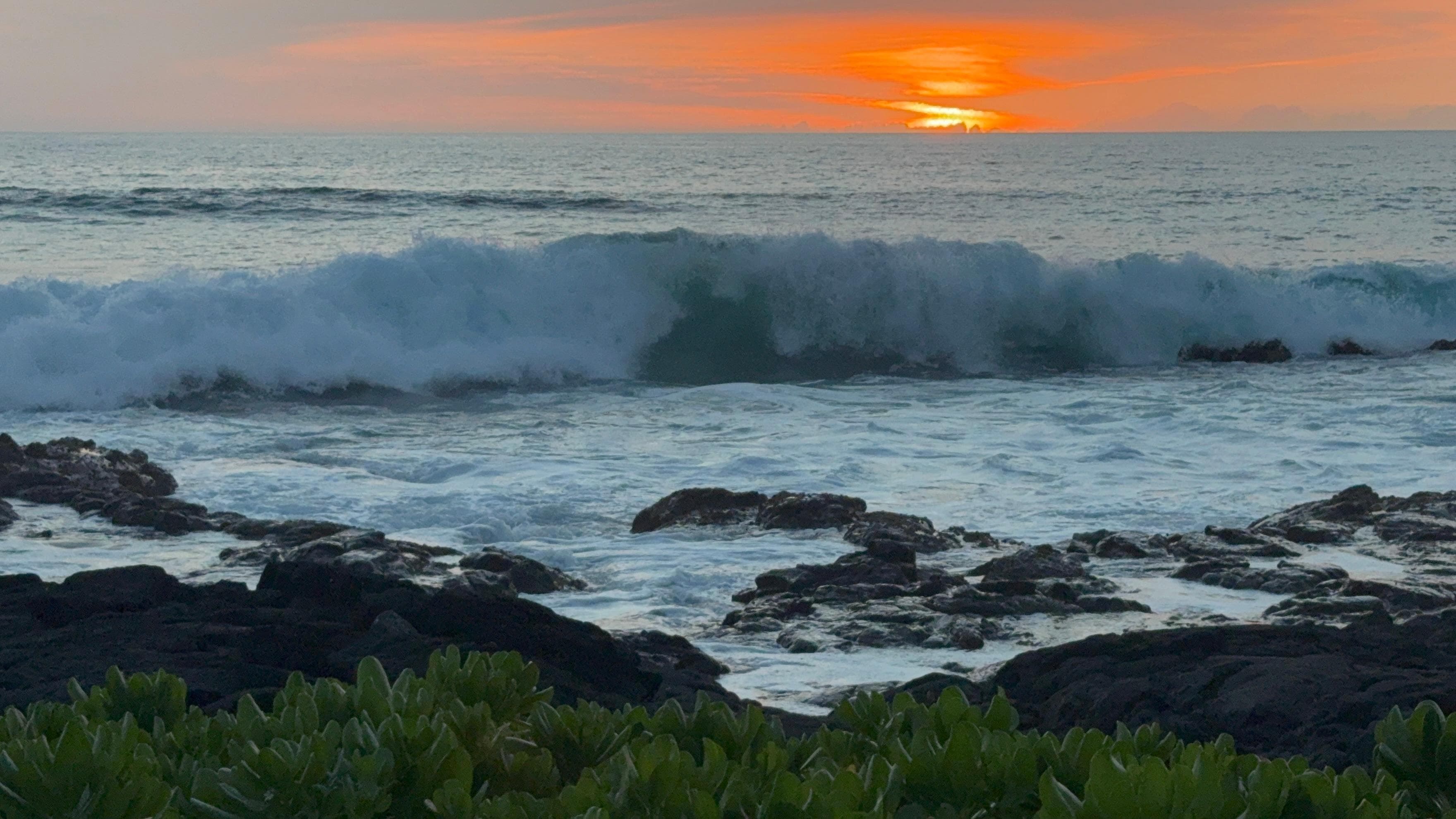 View over the ocean directly behind the complex