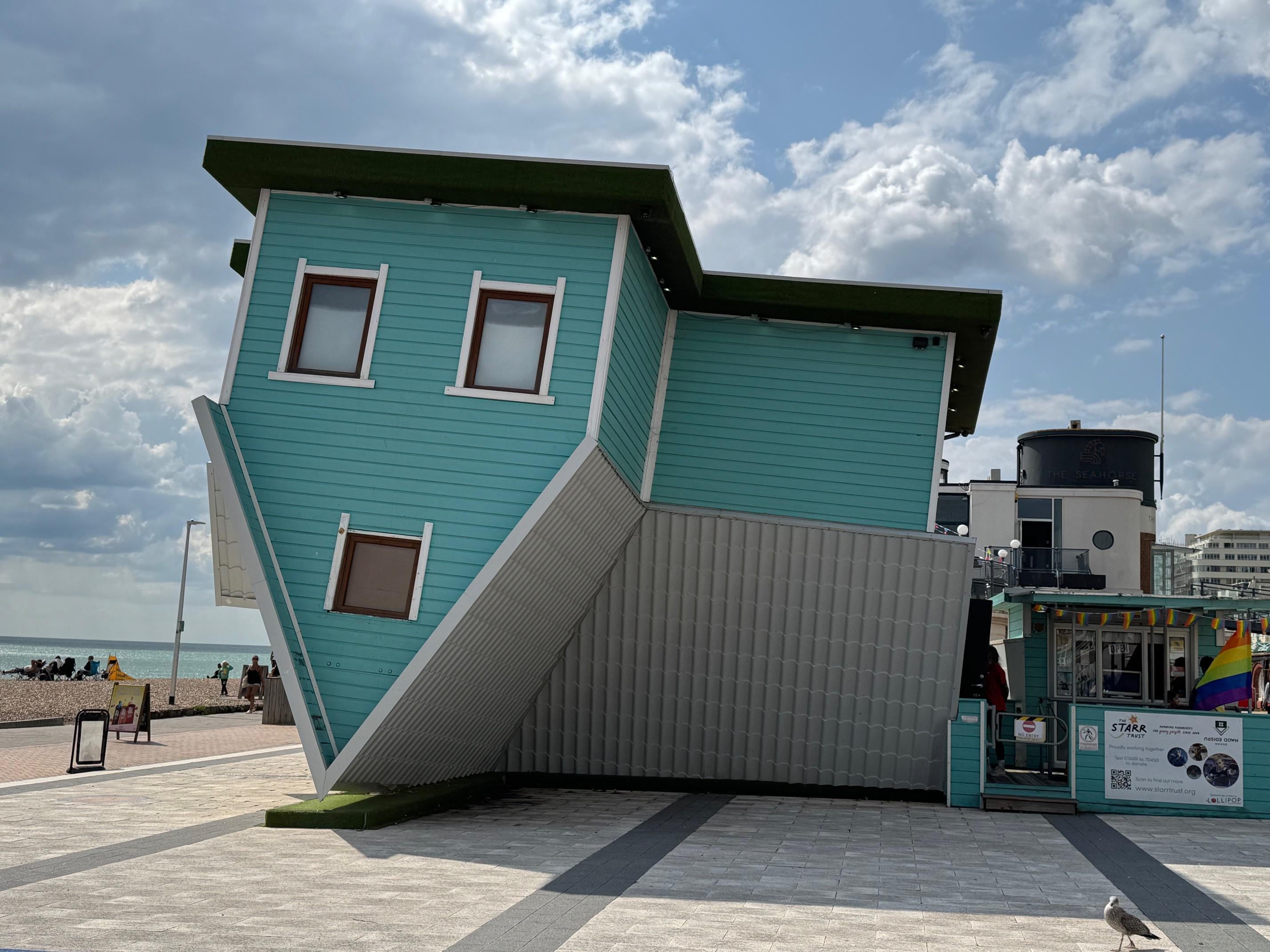 'Upside Down House' tourist attraction on Brighton Sea Front.