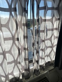 Torn curtains. And not just our room.