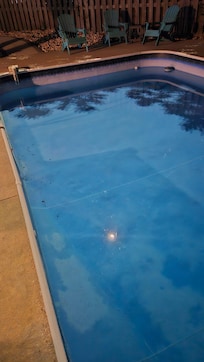 Trash debris on the bottom of the pool