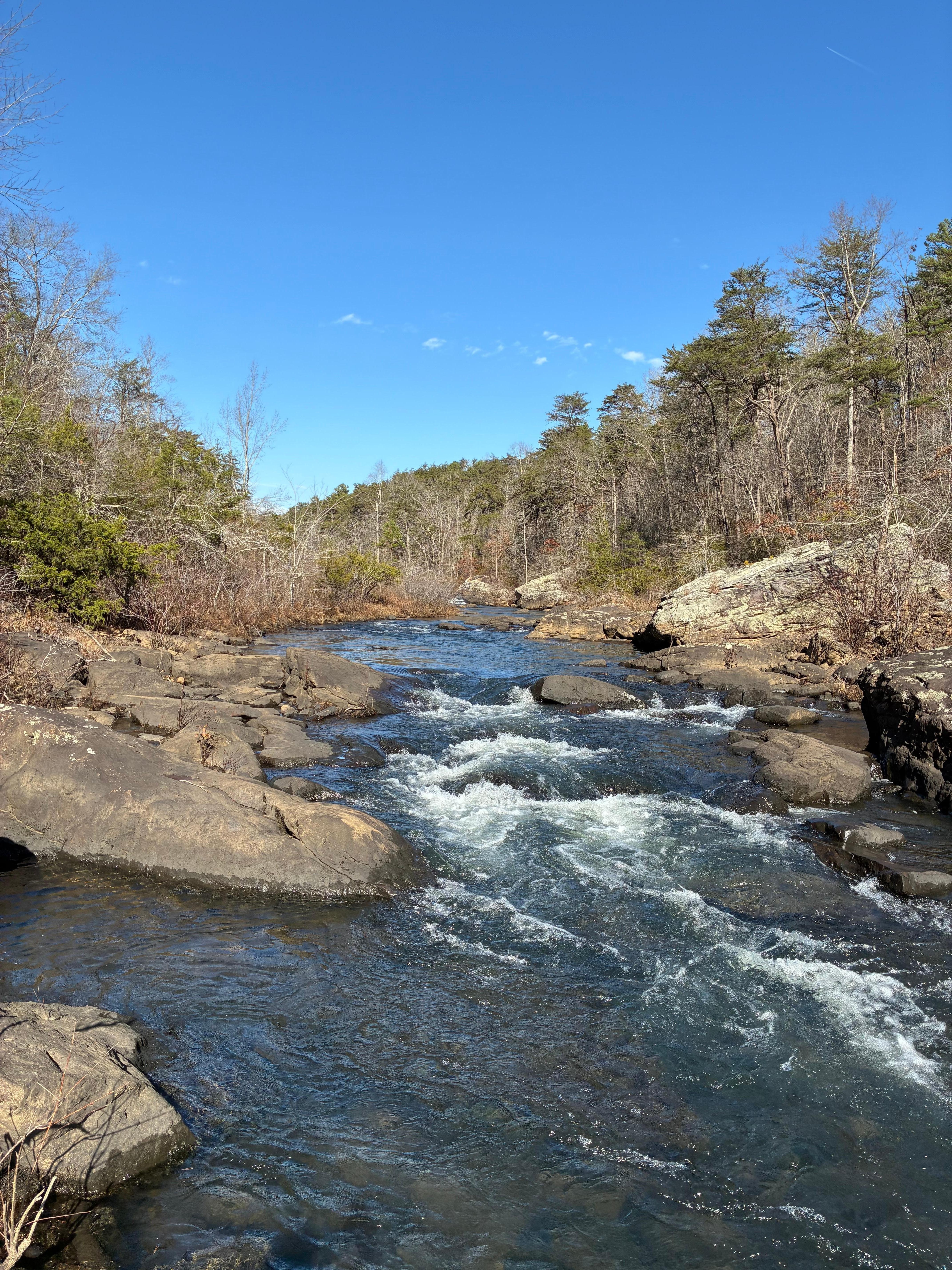 Little river with sandy beach
