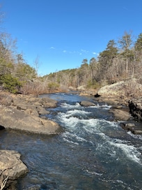 Little river with sandy beach