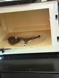 Burnt microwave in our room