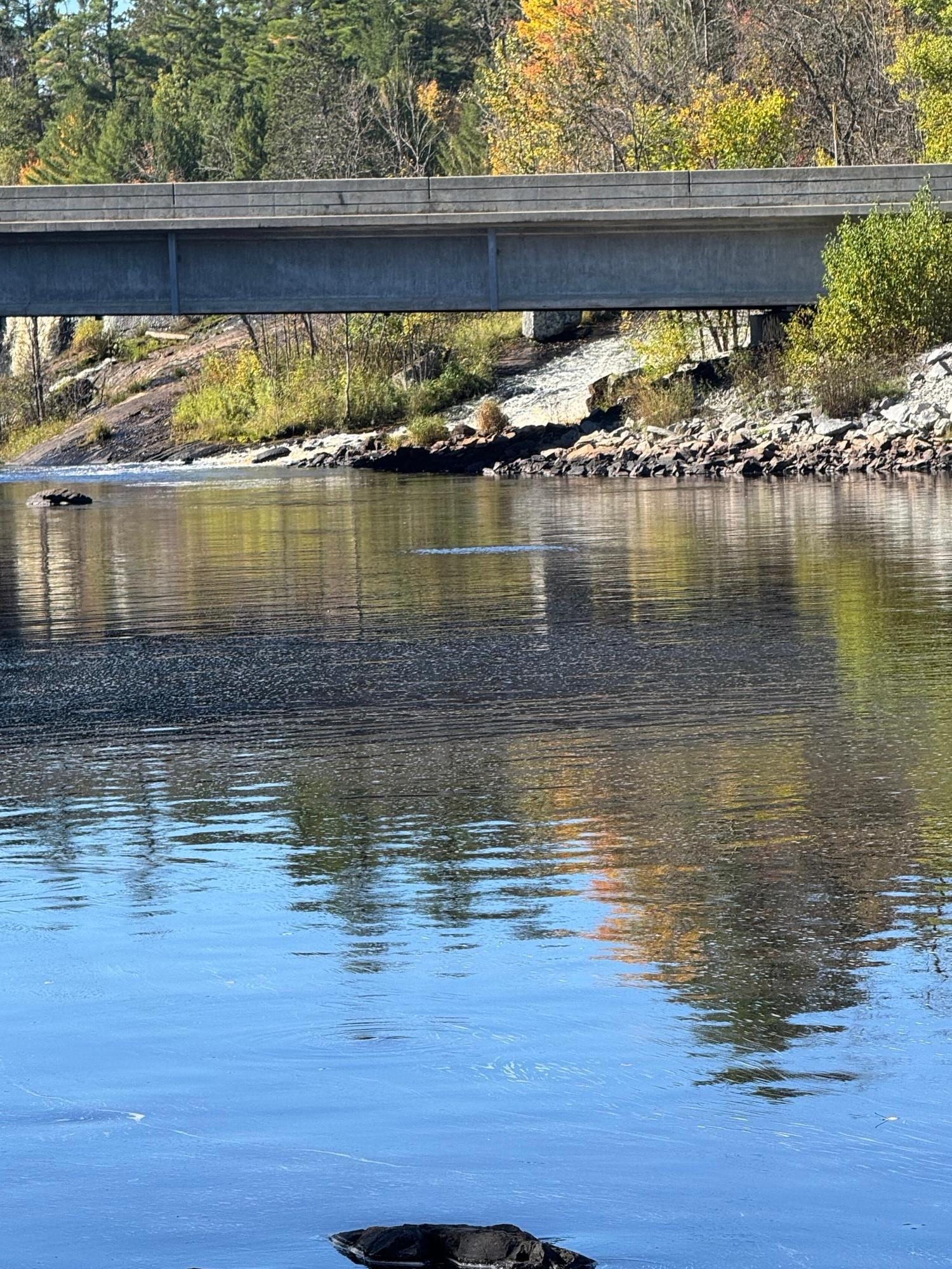 Waterfall not far from dock