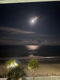 Beautiful full moon over the ocean