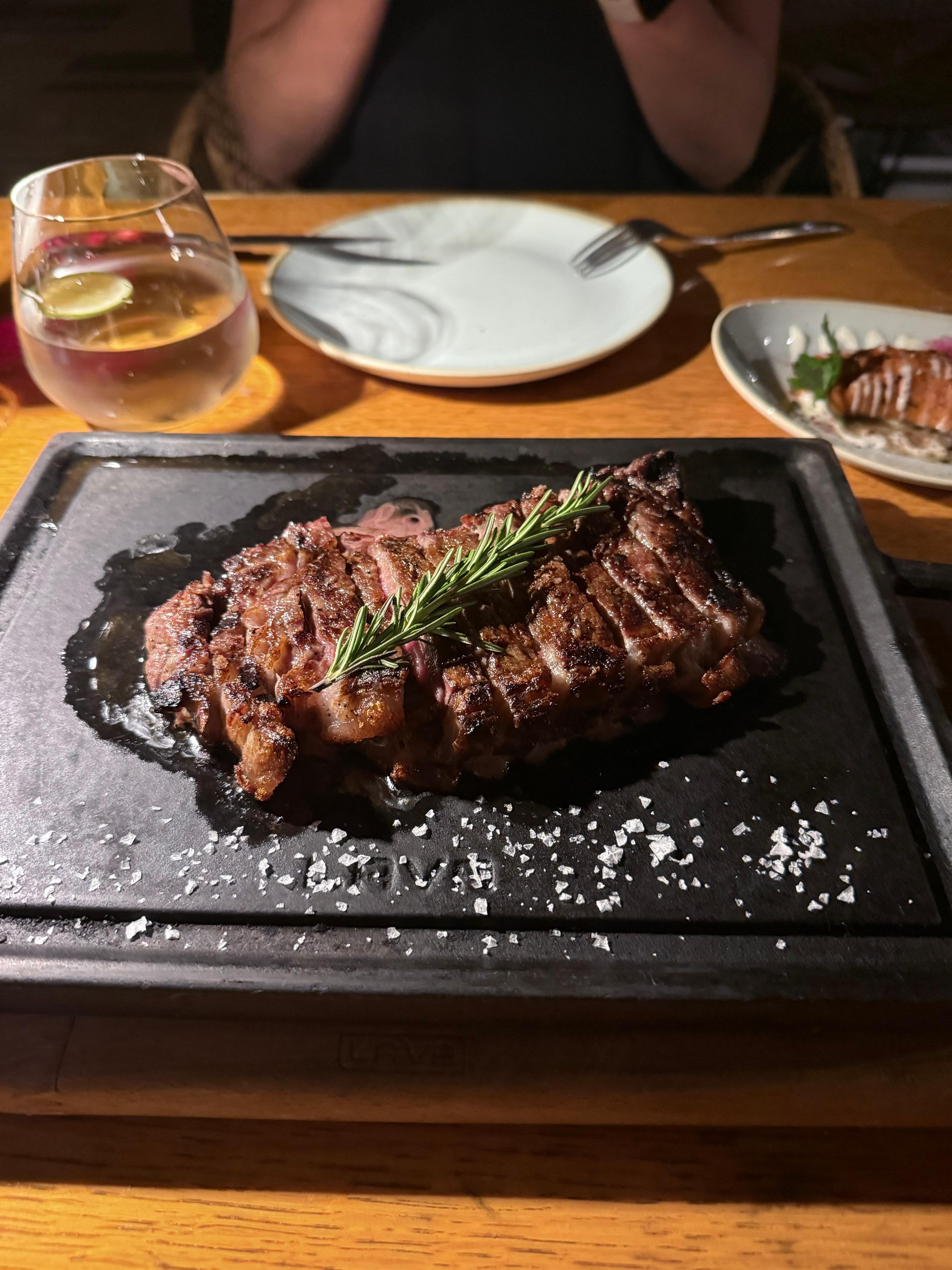 Steak dinner; delicious!  