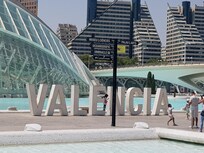 Bilder machen
Ciutat de les Arts i les Ciencies mit Fahrrad Top durch den Turia Park