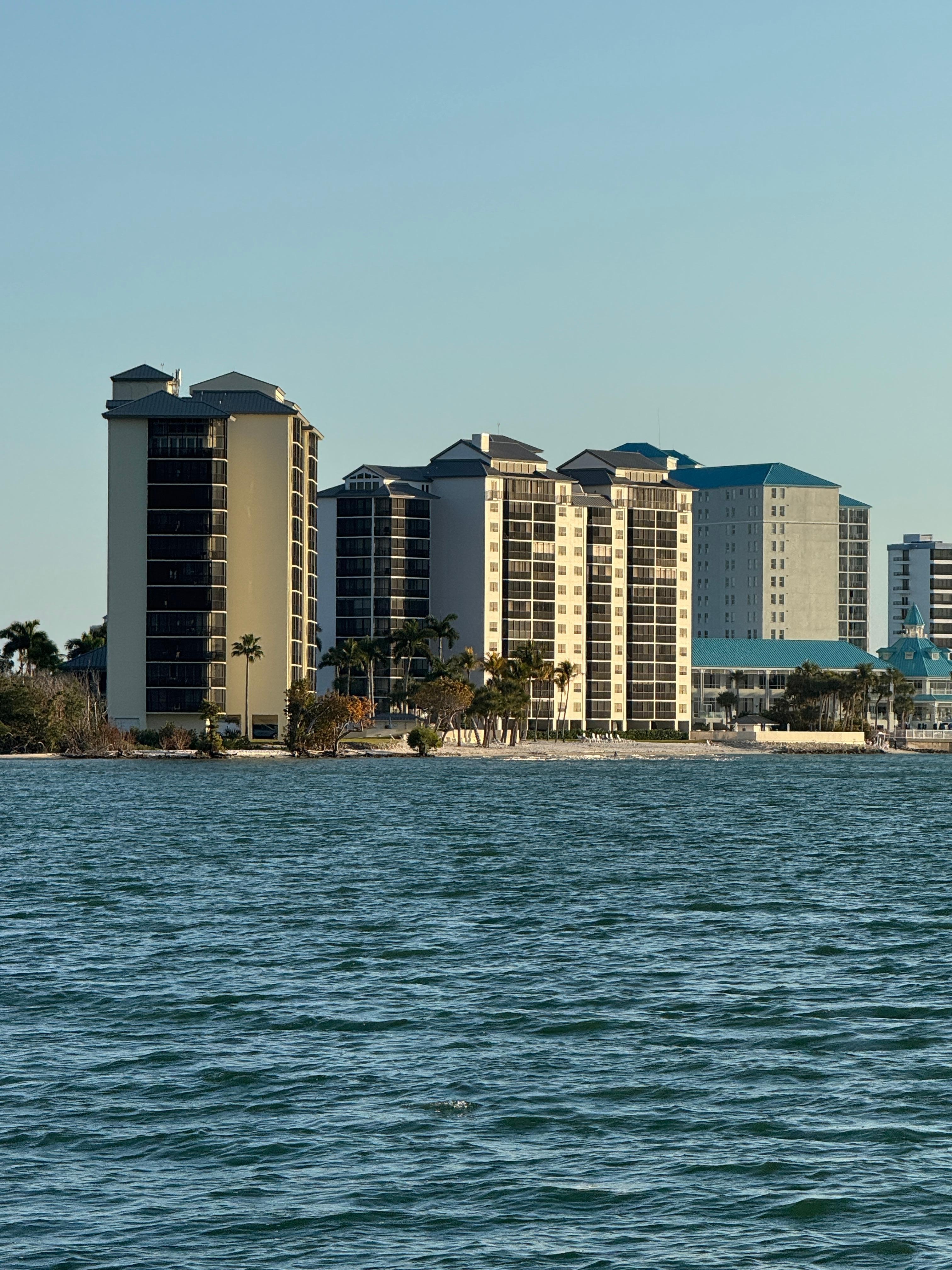 View of the Towers from our sunset cruise!