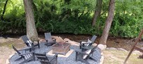 Creekside firepit to gather with friends