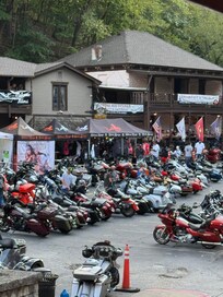 Bikes at the Cat House for Bikes, Blues, and BBQ