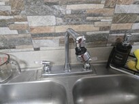 Sink faucet frozen in this position.
