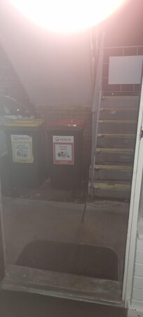 View from door looking outside.