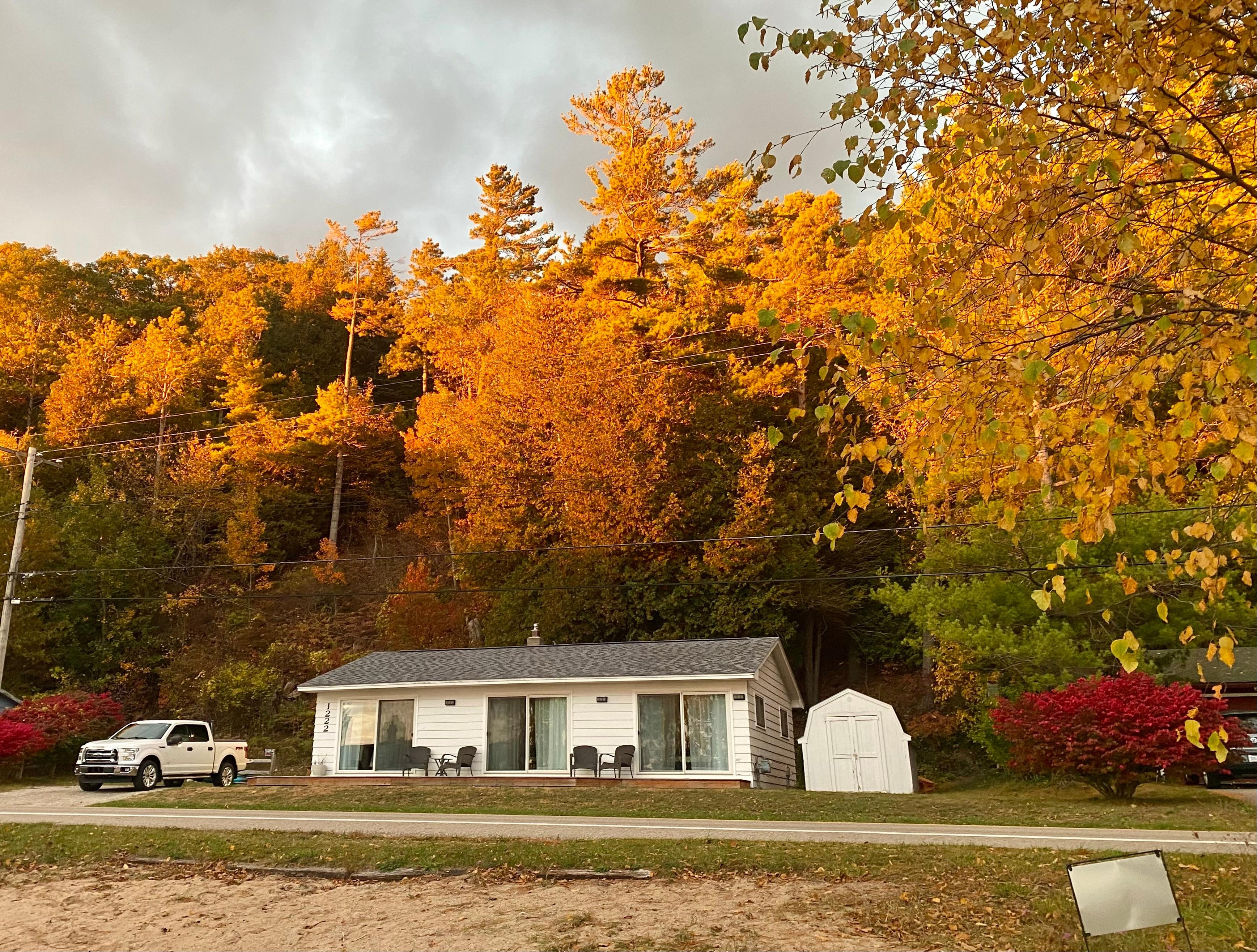 Beautiful fall colors surrounding the cottage. 