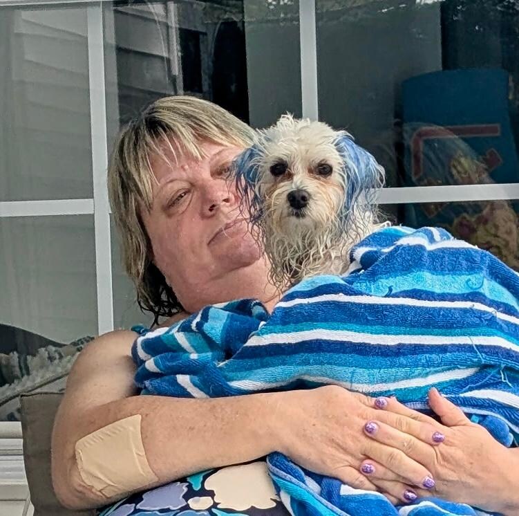 Me and Hula after a swim.