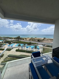 View from master bedroom, shared balcony w/ living room