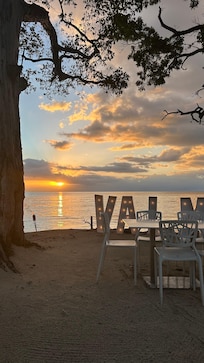 Beachside dining at nearby Valmar restaurant