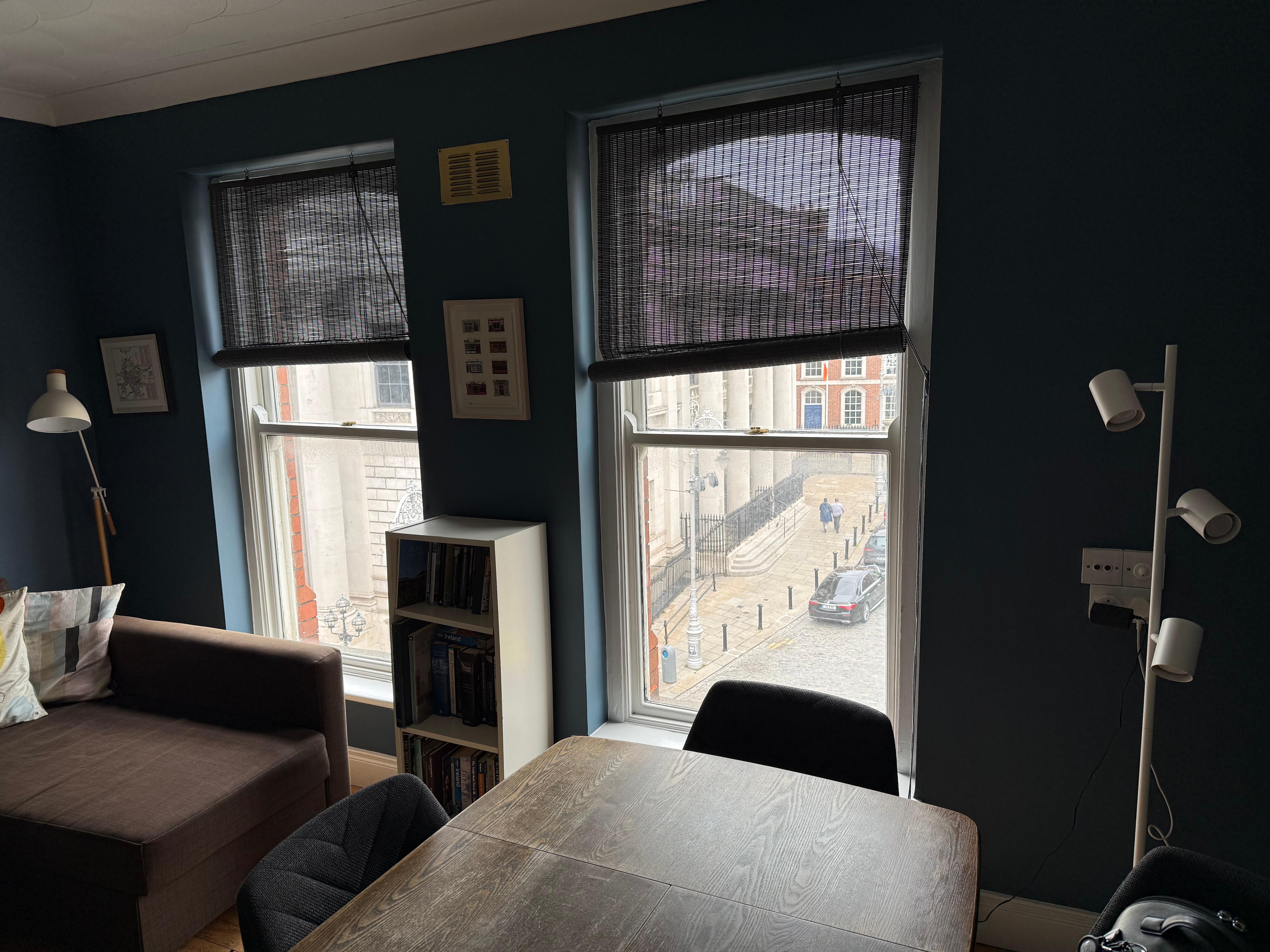 Worn and decrepit furnishings.